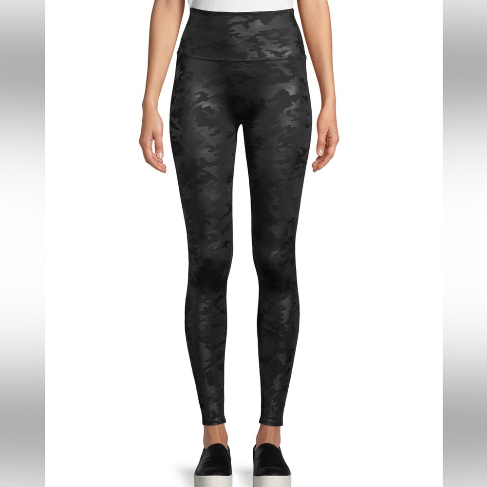 Spanx camo faux leather leggings